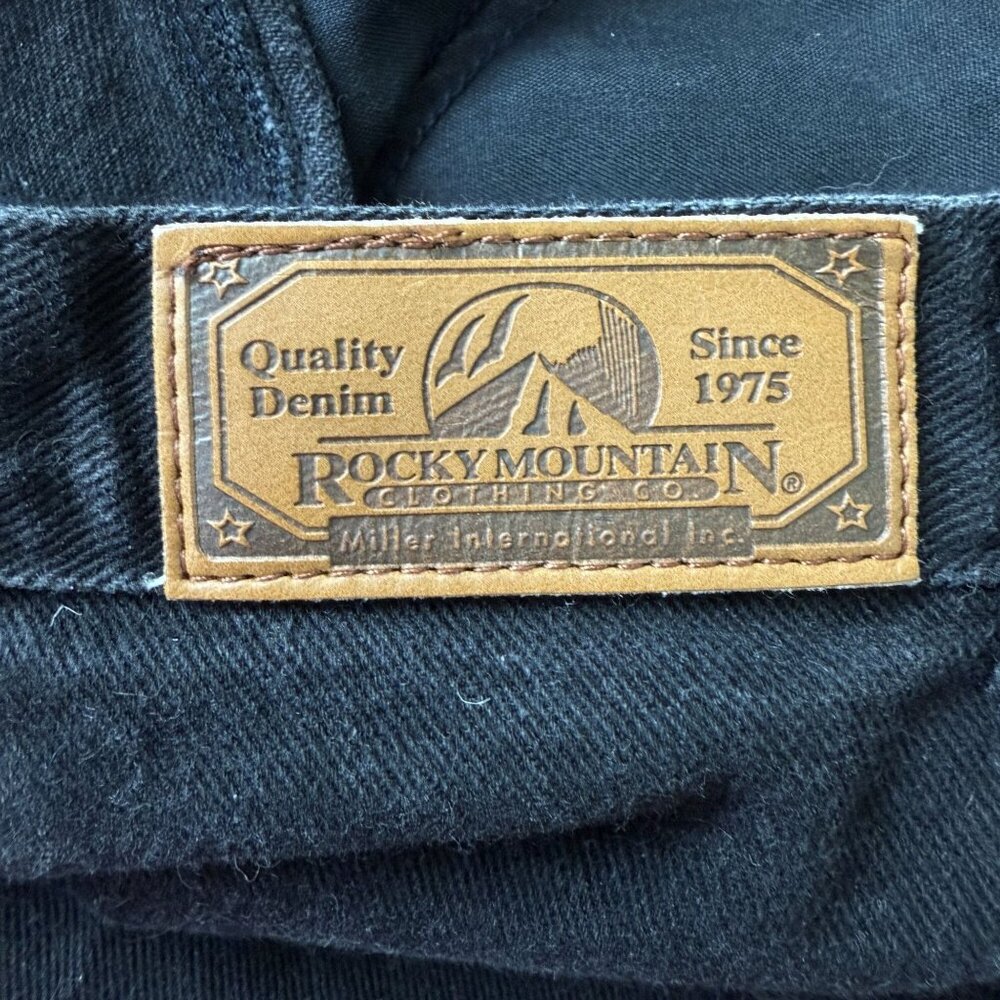Vtg Rockies Western Black Denim Jeans 28 Cotton High-Waist Bareback 32 Inseam - Picture 10 of 10